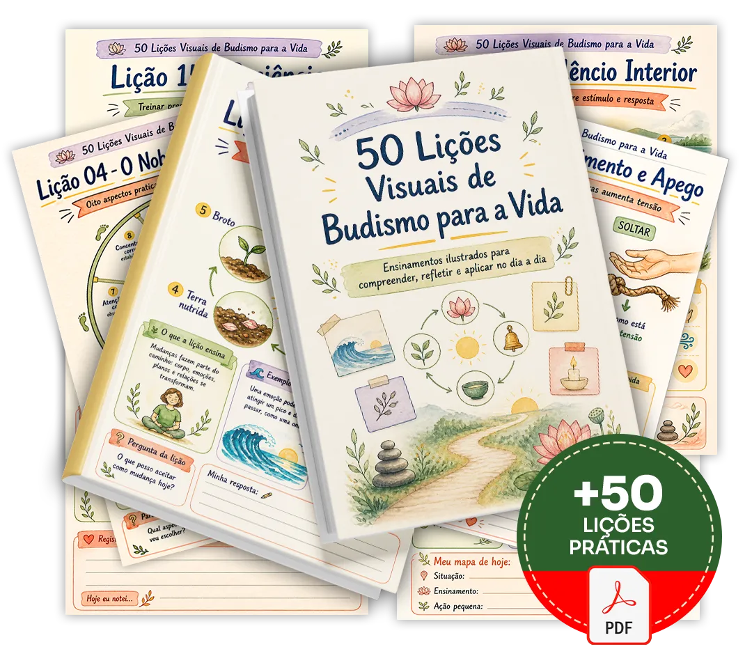 Mockup do produto 50 Lições Visuais de Budismo para a Vida